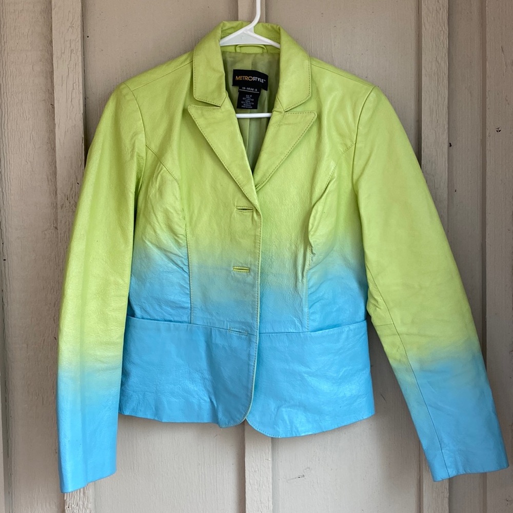 Leather jacket - fully lined, button front
